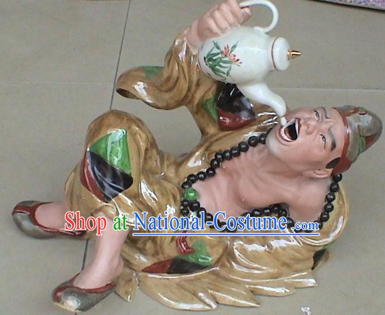 Chinese Stunning Ceramics Statue Collectible-Drunk Ji Gong