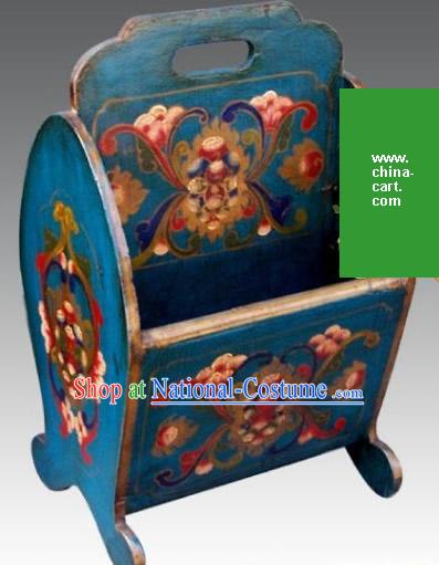 Chinese Classic Blue Treasure Flower Newspaper Box