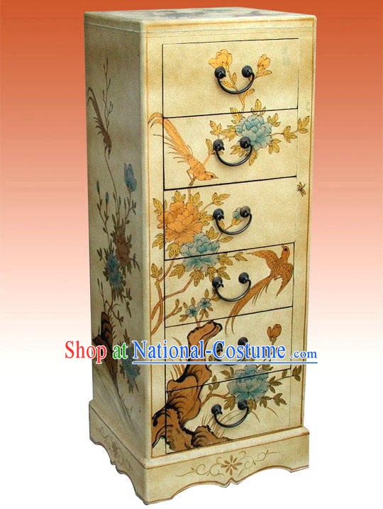 Chinese Hand Made Grey Wood Document Cabinet