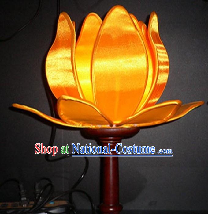 Chinese Hand Made Silk Palace Lotus Lamp _Lantern_