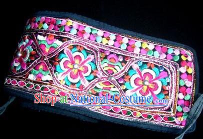 Chinese Delicate Hand Embroidered Long and Wide Rainbow Belt for Woman