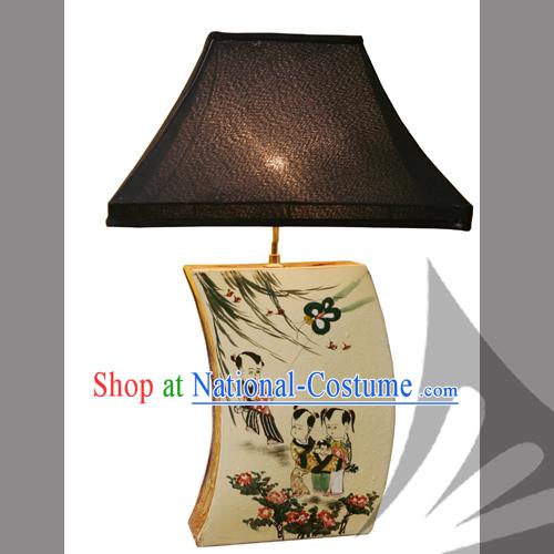 Chinese Classic Hand Made Ceramics Lamp-Joy of Children