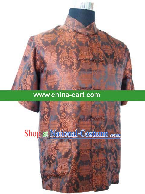 Chinese Mandarin Style Lucky  Xi  Blouse for Man