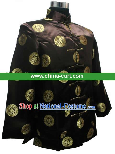 Chinese Classical Coffee Blouse for Man