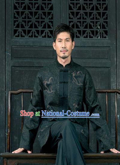 Chinese Classical Traditional Mandarin Blouse for Man-Brave Dragon