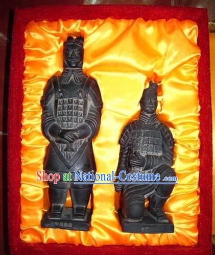 Chinese Terra Cotta Warriors Statue Artwork Set_two pieces_