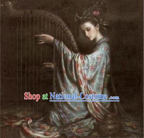 Chinese Classical Handicraft Embroidery-Fairy Playing Lute