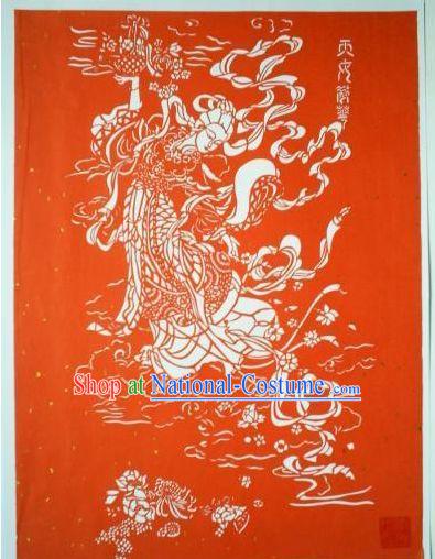 Chinese Paper Cuts Classics-Celestial Beauty Scattering Flowers