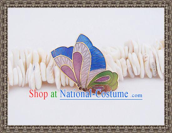 Chinese Butterfly Cloisonne Brooch