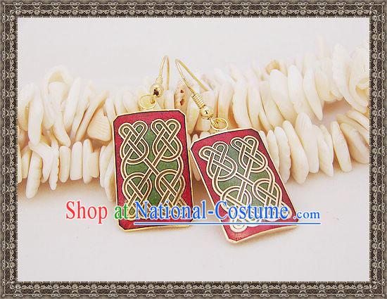 Chinese Classic Cloisonne Earrings-Knitting