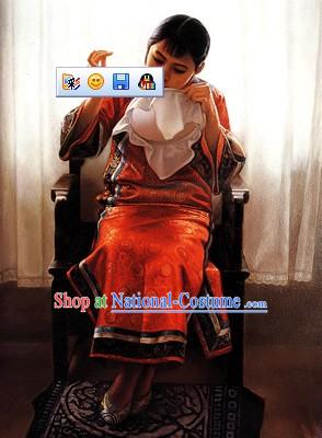 Chinese Oil Painting-Embroidery Woman