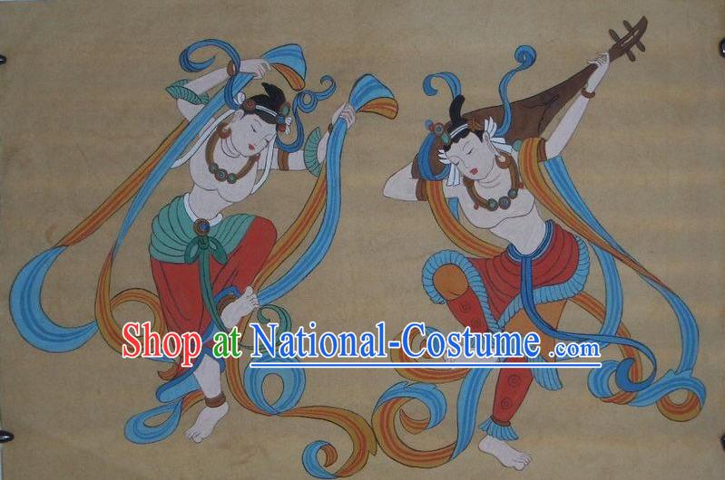 Chinese Dunhuang Fresto Painting-Dancing Buddha