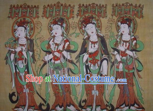 Chinese Dunhuang Fresto Painting-Buddha Travel