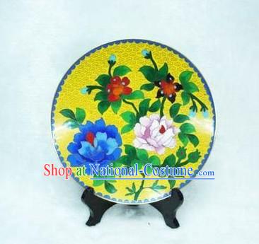 Chinese Palace Cloisonne Flower Plate