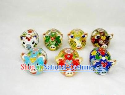 Chinese Adorable Cloisonne Pet Pig