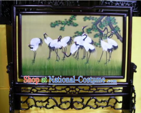 Chinese Double-sided Embroidery Handicraft-Cranes