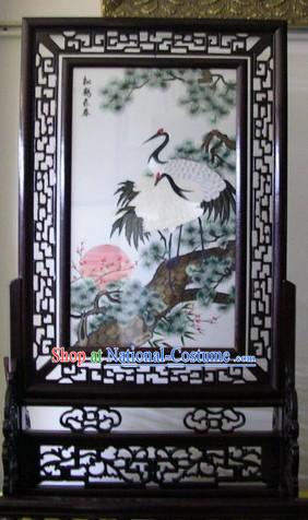 Chinese Double-sided Embroidery Handicraft-Pine and Crane