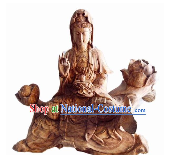 Chinese Root Carving Statue-Kwan-yin