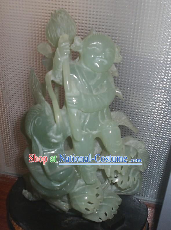 Chinese Classical Exquisite Hand Carved Jade Craft-Harving Year