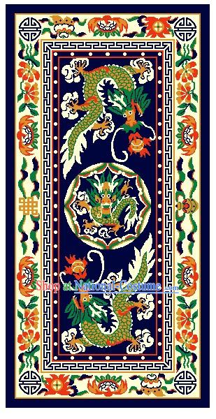 Art Decoration China Tibetan Large Hand Made Wool Rug-Dragons _200_400cm_