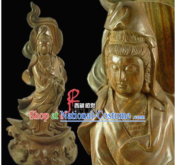 Tibetan Hand Carved Sandal Sculpture-Kwan-yin