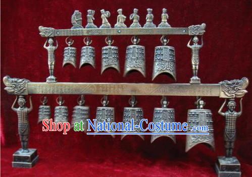 Archaize 15  Length Chinese Musical Instrument - 16 Bells Set Bian Zhong