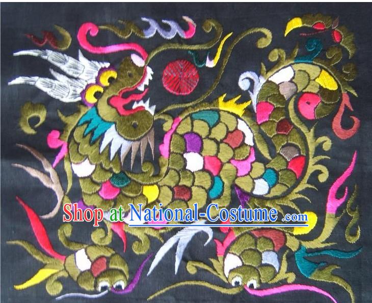 Chinese Miao Minority Silk Thread Hand Embroidery Art