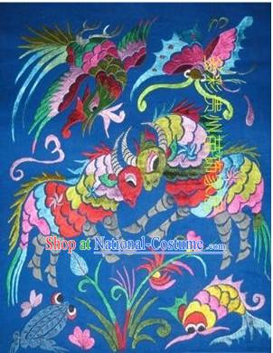 Chinese Miao Minority Silk Thread Hand Embroidery Art-Eternal Love