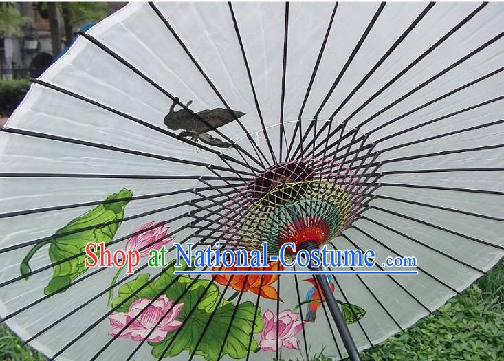 Chinese Hand Made and Painted Adult Size Silk Wedding Romantic Umbrellas_Parasols