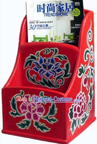 Chinese Coloured Painting Book _Newspaper_ Box_Cabinet