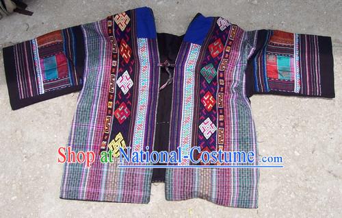 Chinese Stunning Miao Tribe Hand Embroidery Collectible-Rainbow Dress for Woman