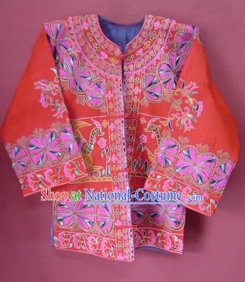 Chinese Stunning Miao Minority Silk Thread Hand Embroidery Dress