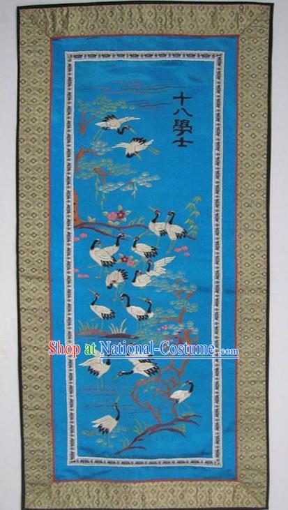 Chinese Embroidery Handicraft-Eighteen Cranes