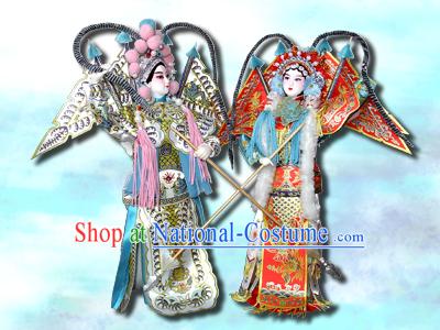 Handmade Peking Silk Figurine Doll - Opera Heroes