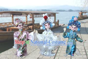 Handmade Peking Silk Figurine Doll - Madame White Snake _3 pieces set_