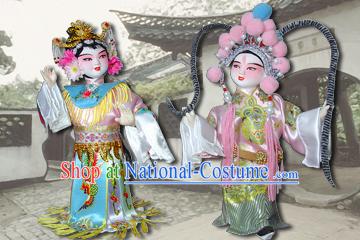 Handmade Peking Silk Figurine Doll - Lv Bu and Diao Chan