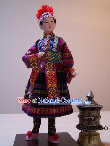 Handmade Peking Silk Figurine Doll - Ha Ni Minority Beauty