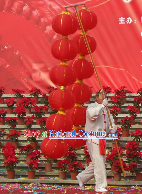 Happy Festival Celebration 12 Lucky Red Lanterns Set