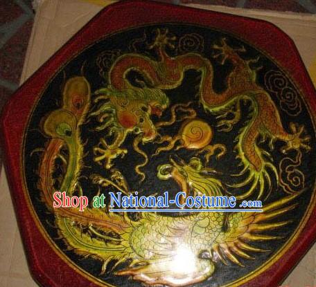 Unique Classical Dragon and Phoenix Chinese Checkers Wooden Set