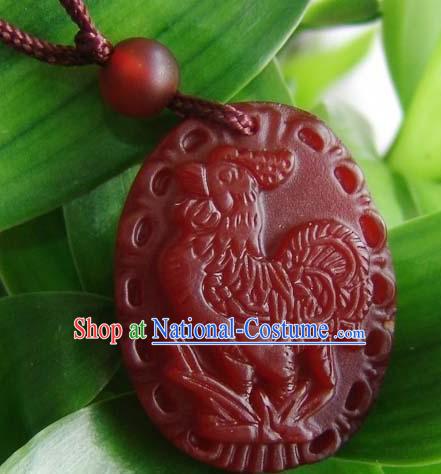 Chinese Traditional Chicken Top Red Jade Charm