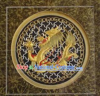 Chinese Classic Hand Embroidered Dragon Head Lion