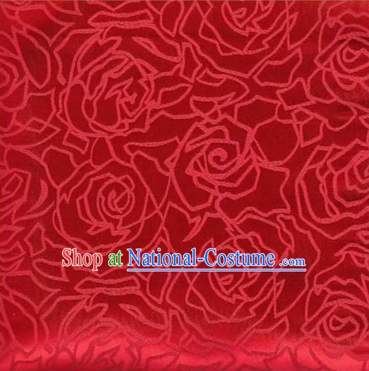 Traditional Chinese Red Flower Fabric