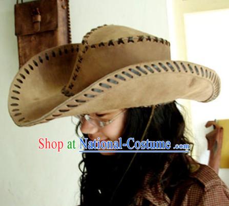 Chinese Tibetan Hand Made Cowhide Hat