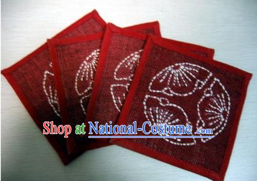 Chinese Classical Hand Made Tablemat for Batik Tablecloth _4 pieces set_