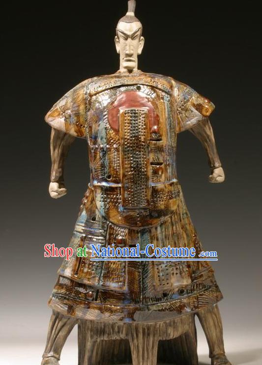 Chinese Classic Shiwan Ceramics Statue Arts Collection - Nameless Hero