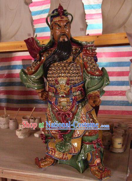 Chinese Classical Shiwan Ceramics Gwan Gong Statue