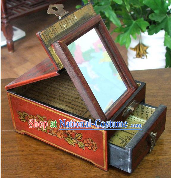 Archaize Chinese Colored Drawing Making Up Red Casket