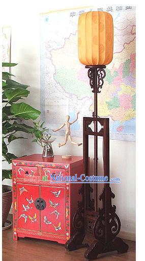 87 Inches Height Archaize Chinese Classical Walnut Wood Palace Floor Lantern