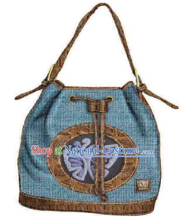 Hand Made and Embroidered Chinese Miao Minority Handbag for Women - Butterfly