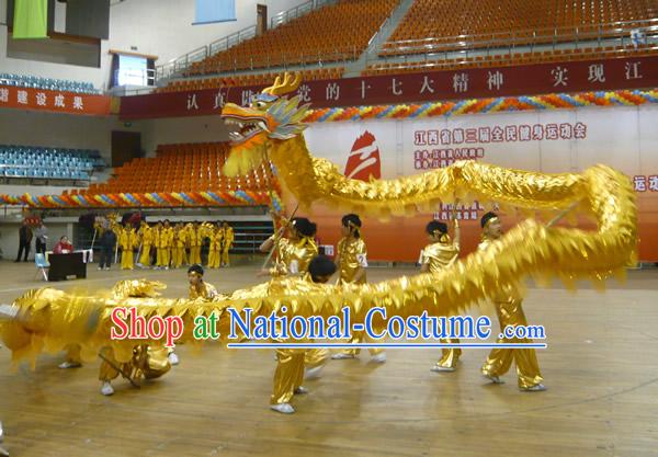 Shinning Grand Opening and Big Celebration Golden Dragon Dance Costumes Complete Set